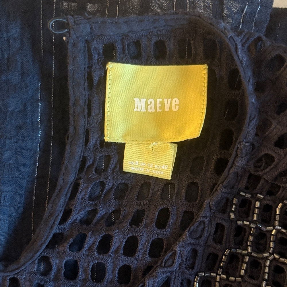 Maeve Black Mesh Blouse - Picture 5 of 5